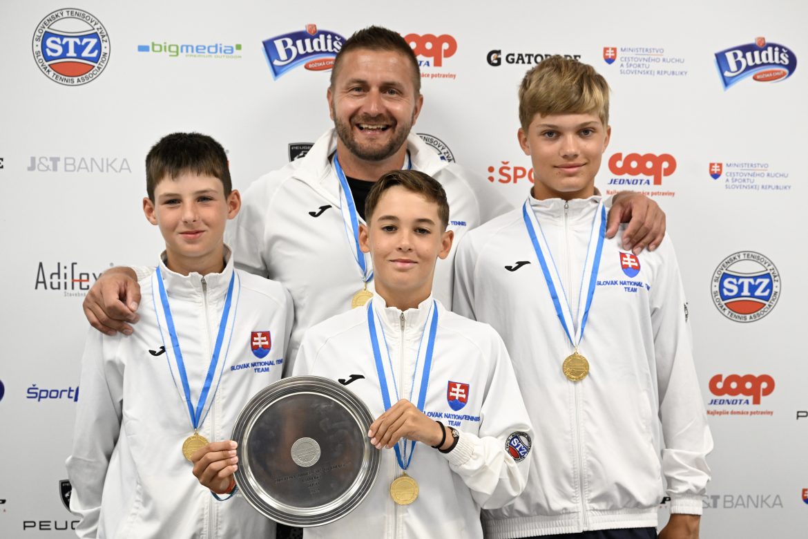 Michal Grolmus, Ľuboš Húsenica, Matteo Sanson, Martin Adamča, Slovensko U12, ME v tenise