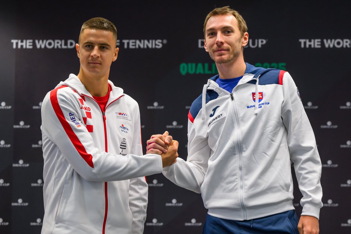 Duje Ajdukovič, Lukáš Klein, Slovensko, Chorvátsko, Davis Cup, Davisov pohár, Osijek, Žreb