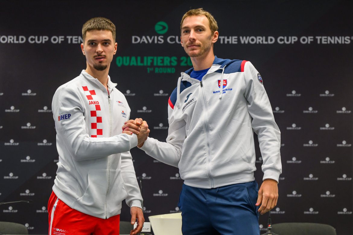 Dino Prižmič, Lukáš Klein, Slovensko, Chorvátsko, Davis Cup, Davisov pohár, Osijek, Žreb