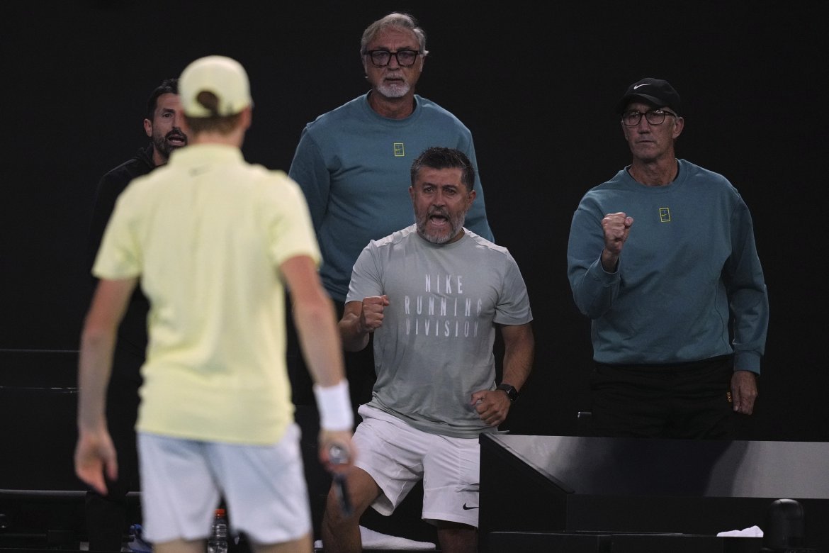 Ulises Badio, Marco Panichi, Darren Cahill, Jannik Sinner, Australian Open 2025