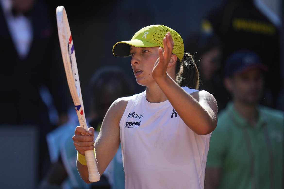 Poľská tenistka Iga Swiateková po výhre na turnaji v Madride.