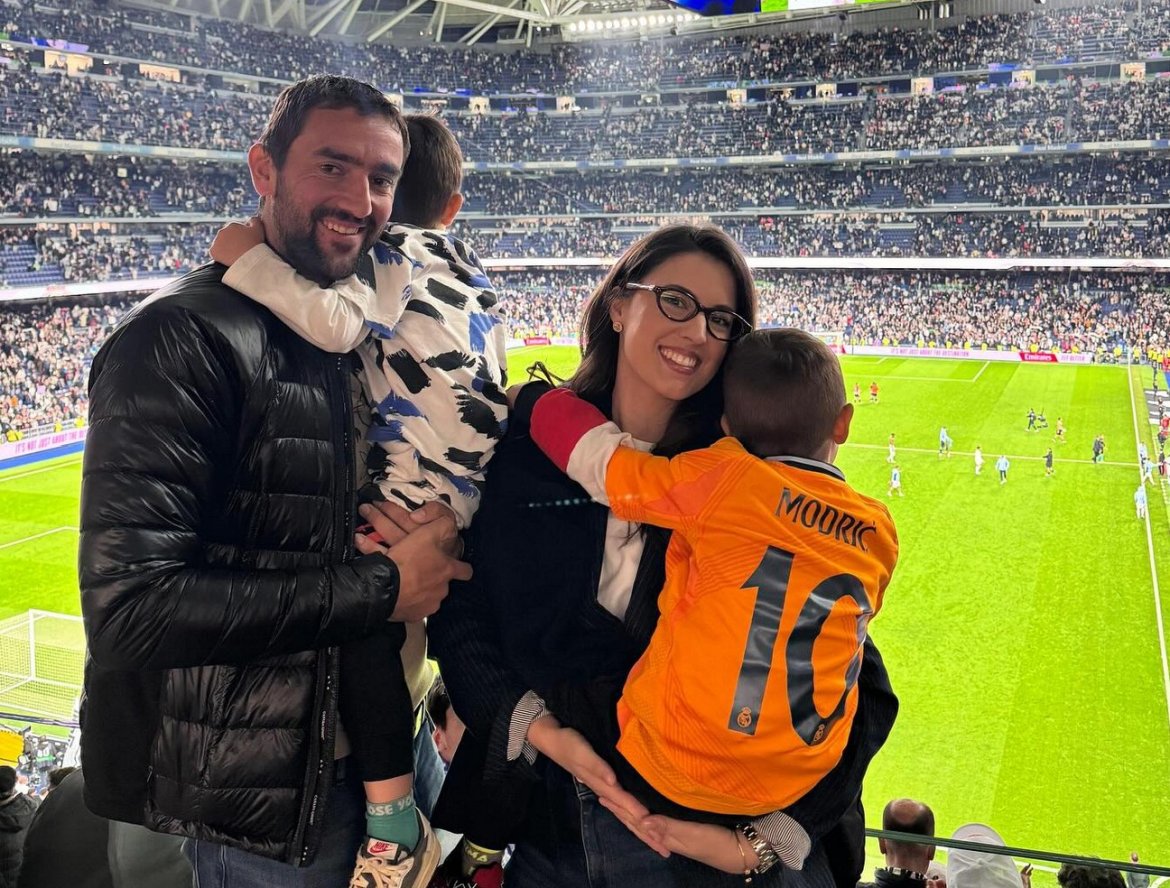 Chorvátsky tenista Marin Čilič s rodinou na futbalovom zápase Realu Madrid.