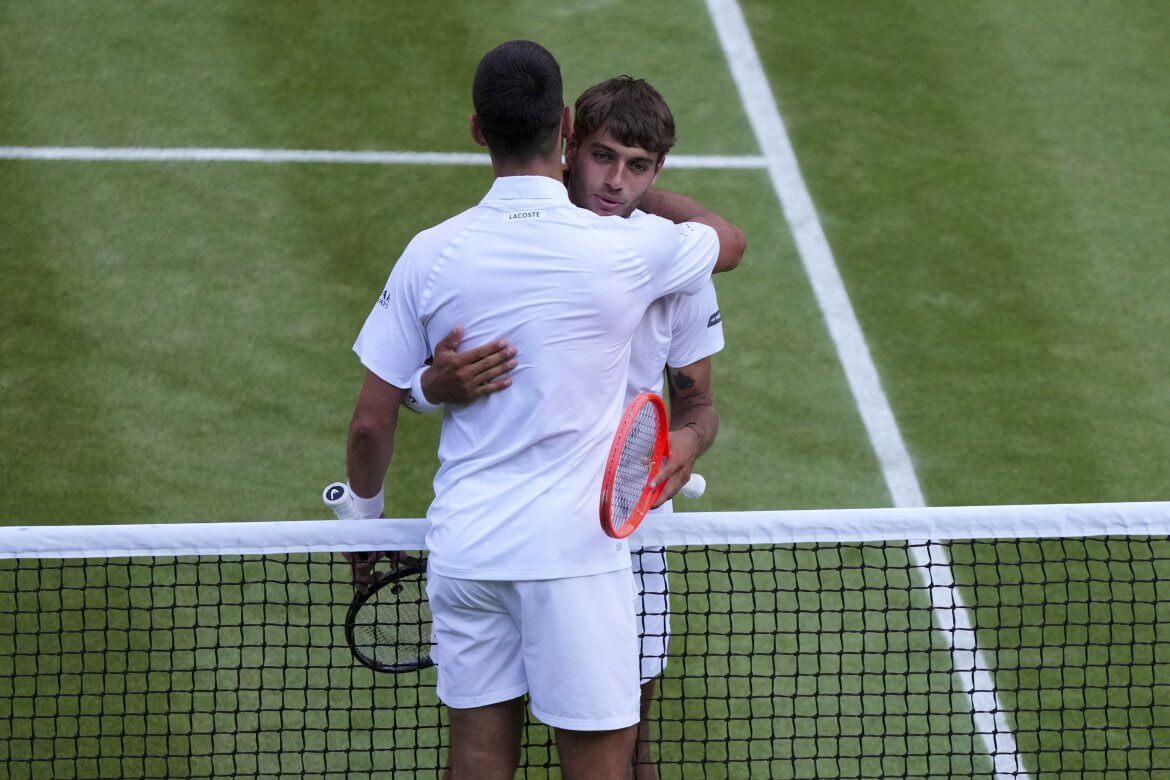 Flavio Cobolli, Novak Djokovič, Wimbledon 2025